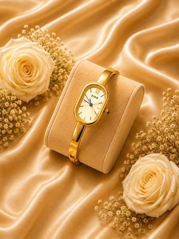 Celestine Oval Roman Dial Gold-Tone Watch