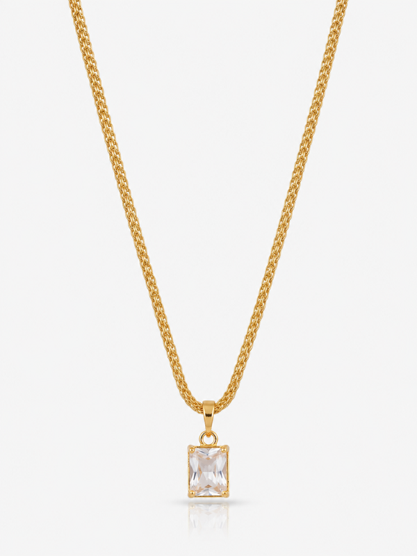 Emerald Crystal 18K Gold Plated Necklace