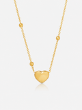 Beaded Heart 18K Gold Plated Necklace