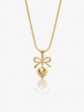 Bow Heart 18K Gold Plated Necklace