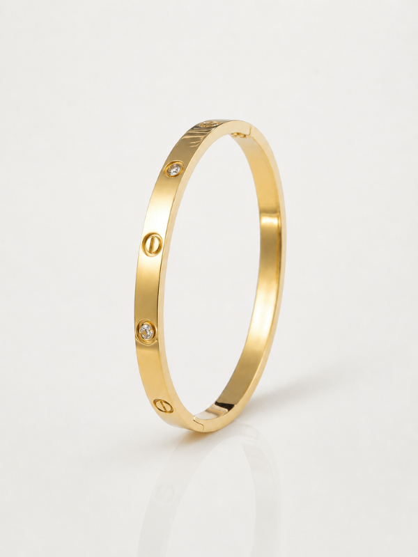 Crystal Love 18K Gold Plated Bangle