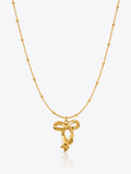 Ribbon Bow 18K Gold Plated Necklace