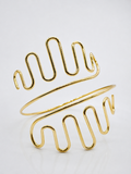 Hollow Wave Wing Open  18K Gold Plated Arm Cuff