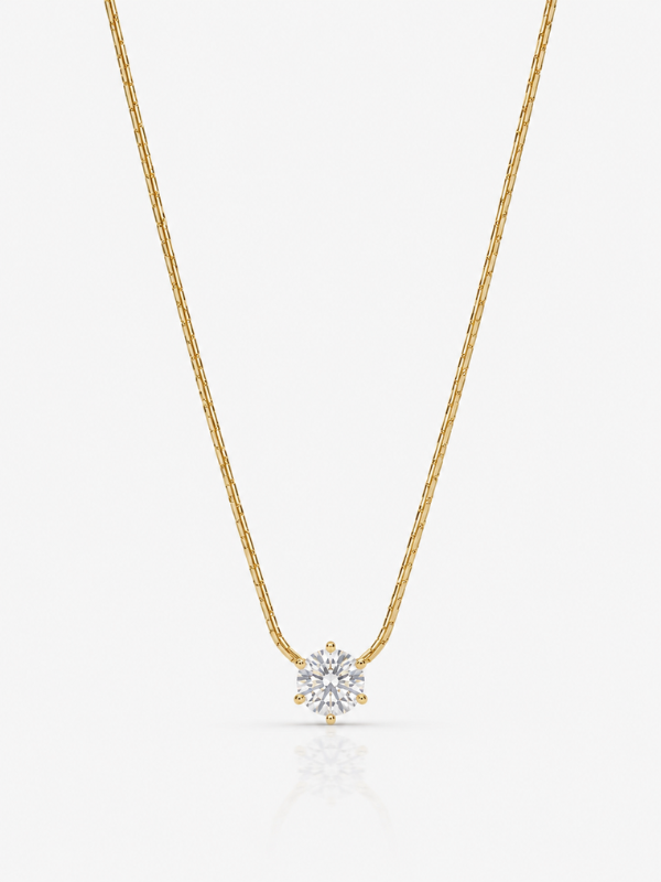 Solitaire Crystal 18K Gold Plated Necklace