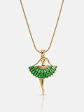 Green Ballerina  18K Gold Plated Necklace