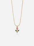 Pink Tulip pendant 18K Gold Plated  Nacklace