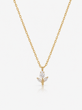 Little Tulip Diamond  Pendant 18K Gold Plated Nacklace