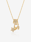 Fleuriva 18K Gold Plated Starfish & Shell Charm Necklace