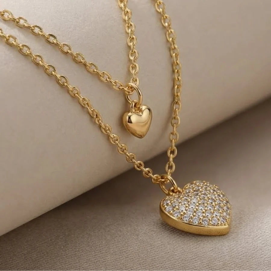 Love Heart Double Layer Necklace