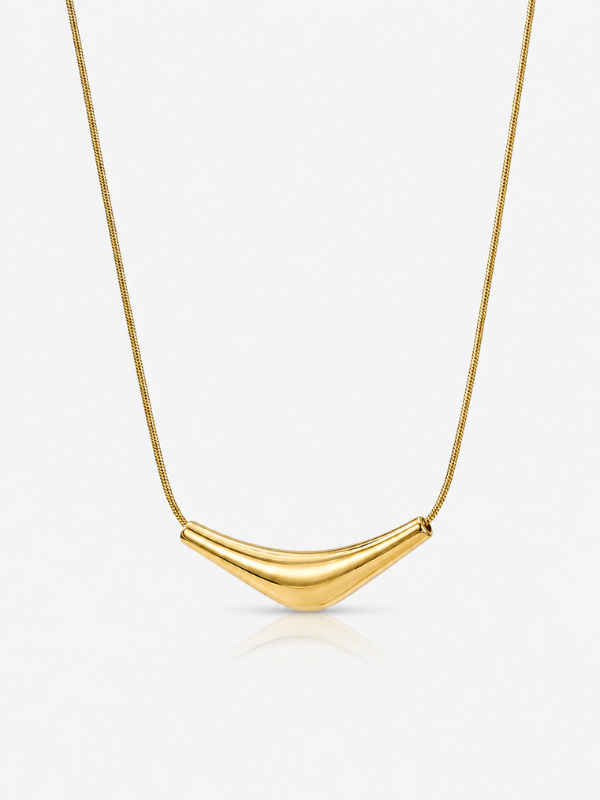 Flow Curve 18K Gold Plated Necklace