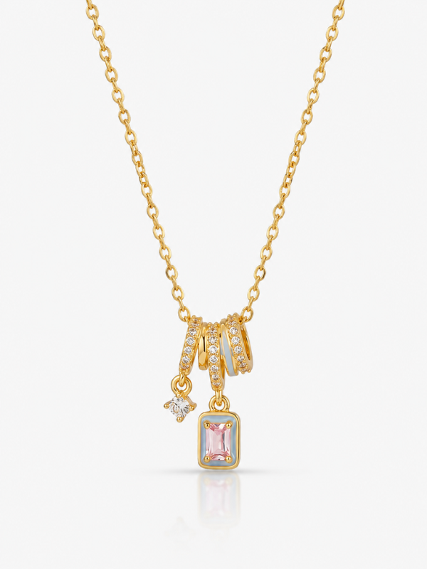 Roselle Prism Charm 18K Gold Plated Necklace