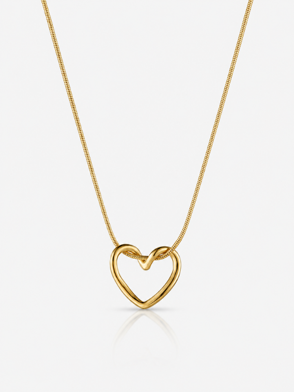 Open Heart 18K Gold Plated Necklace