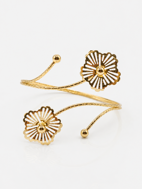 Golden Floral Spiral 18K Gold Plated Arm Cuff