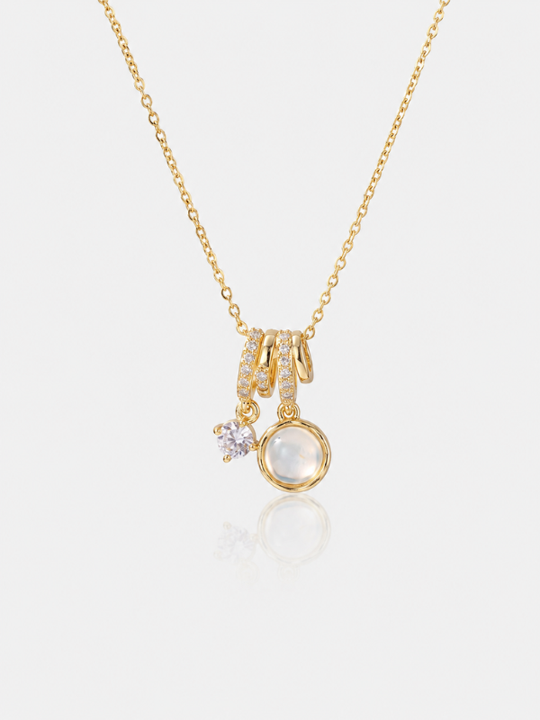 Lunara Halo 18K Gold Plated Necklace