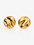 Molten Disc 18K Gold Plated Earrings