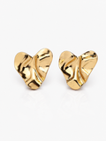 Molten Heart 18K Gold Plated Earrings