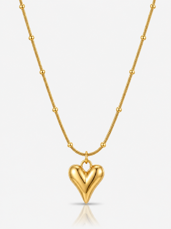 Elegant Heart 18K Gold Plated Necklace
