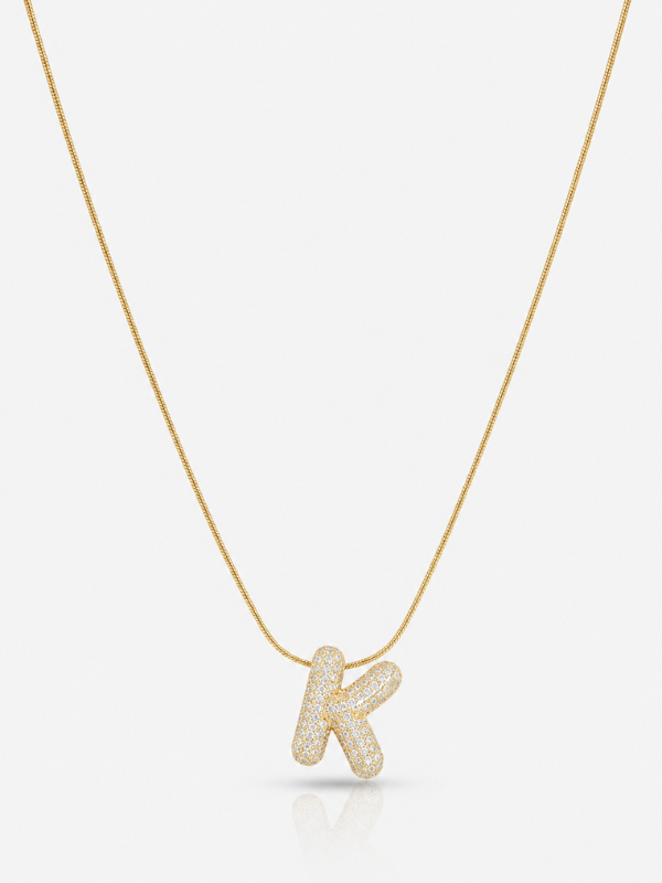 Elegant Initial k 18K Gold Plated Necklace