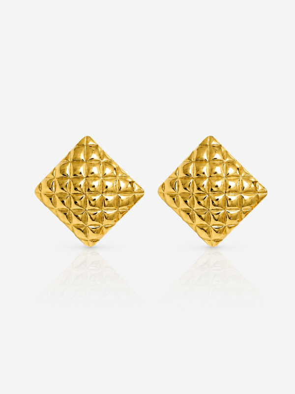 Lattice Luxe 18K Gold Plated Earrings