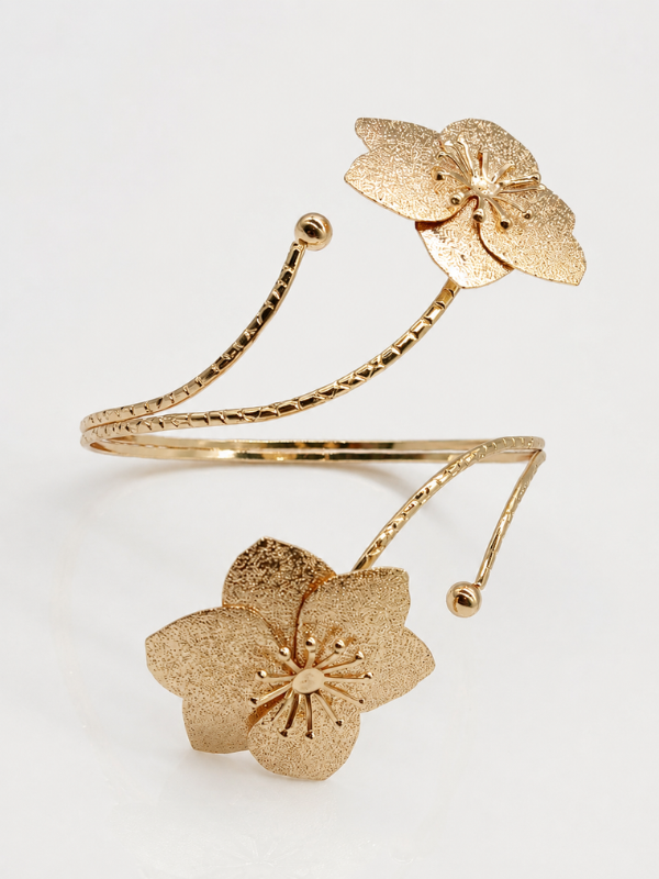 Petalveil Floral 18K Gold Plated Arm Cuff