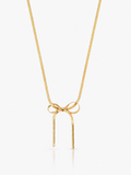 Ribbon Bow 18K Gold Plated Necklace