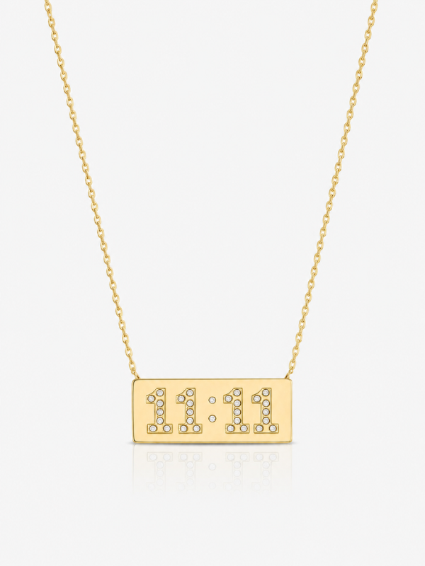 11:11 Diamond 18K Gold Plated Necklace