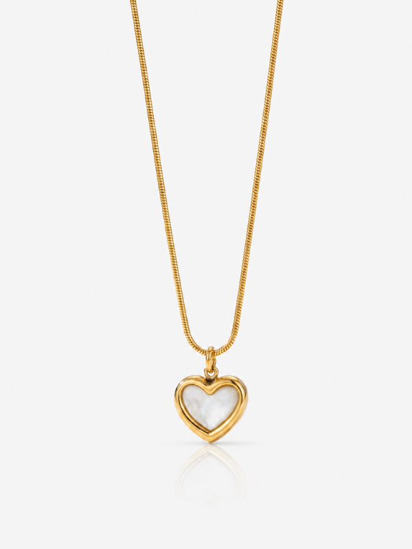 Pearl Heart 18K Gold Plated Necklace