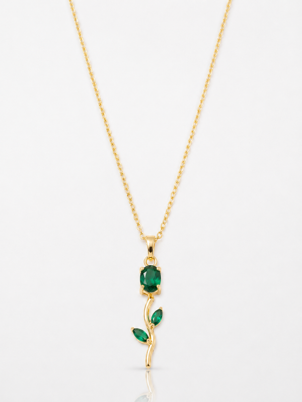 Verdelle Green 18K Gold Plated Necklace