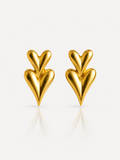 Twin Heart 18K Gold Plated Earrings