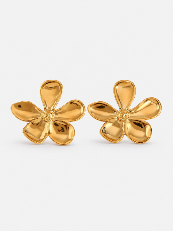 Bloom Flower 18K Gold Plated Earrings