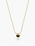 Black Heart 18K Gold Plated Necklace