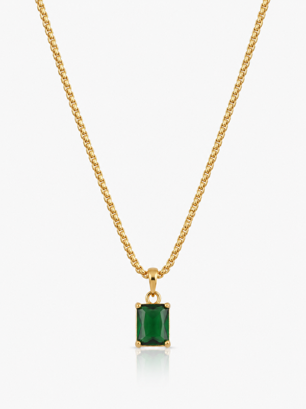 Emerald Crystal 18K Gold Plated Necklace