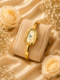 Velmira Oval Roman Dial Gold Ton Watch