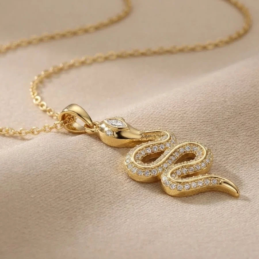 Gold Snake Spark Necklace