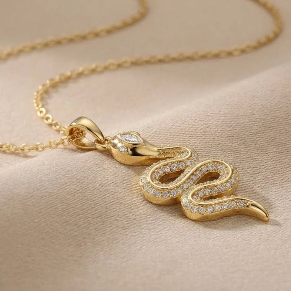 Gold Snake Spark Necklace