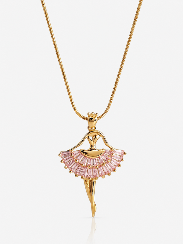 Pink Ballerina  18K Gold Plated Necklace