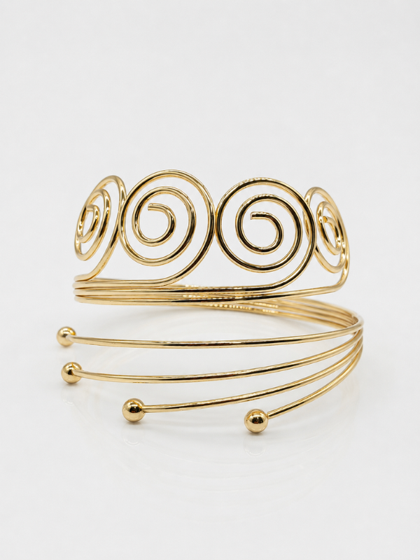 Serenelle Spiral 18K Gold Plated Arm Cuff