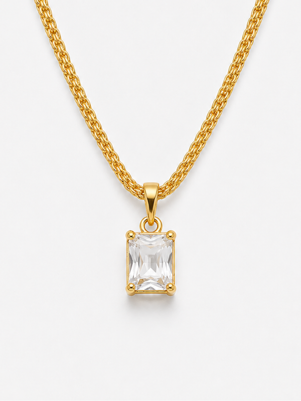 Emerald Crystal 18K Gold Plated Necklace