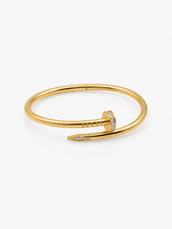 Pavé Nail 18K Gold Plated Bangle