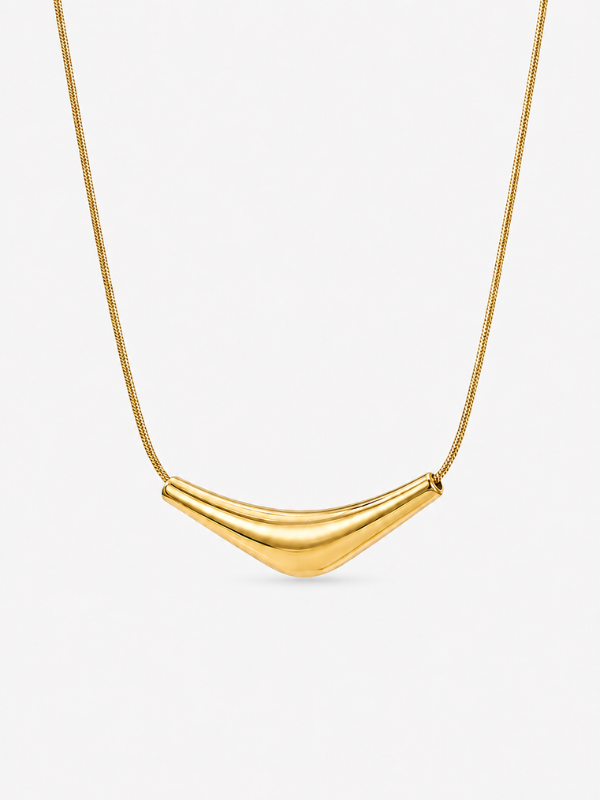 Flow Curve 18K Gold Plated Necklace