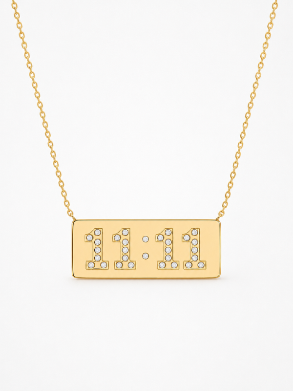 11:11 Diamond 18K Gold Plated Necklace