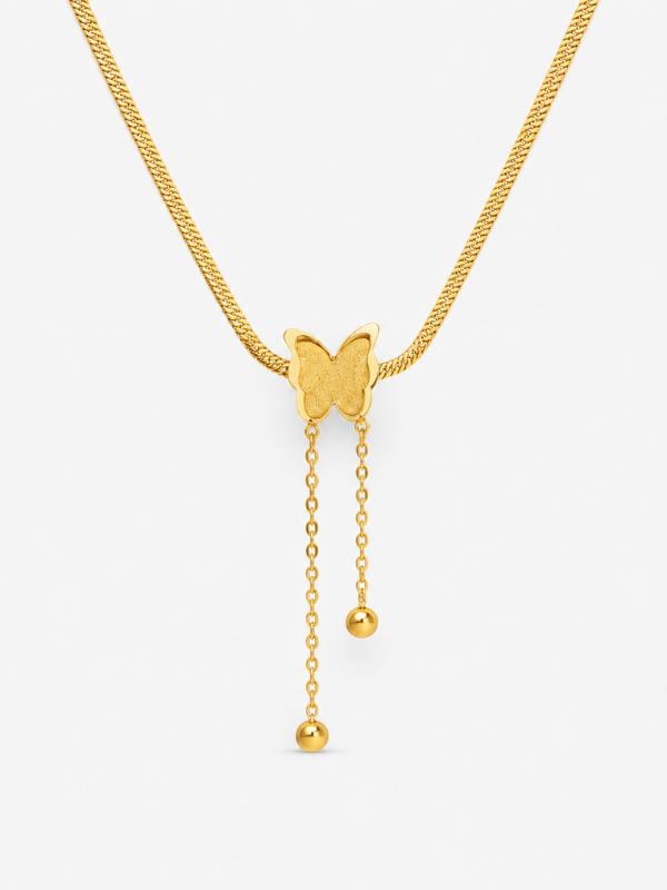 Butterfly Tassel 18K Gold Plated Necklace