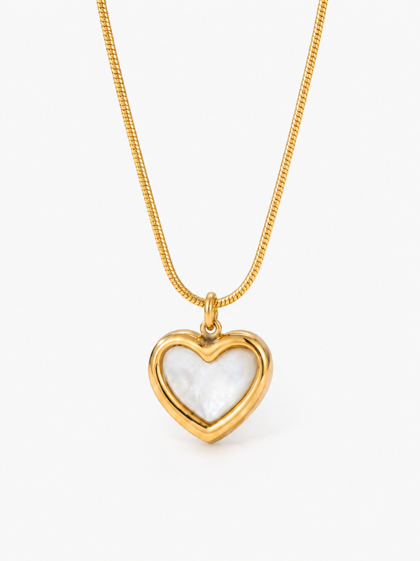 Pearl Heart 18K Gold Plated Necklace