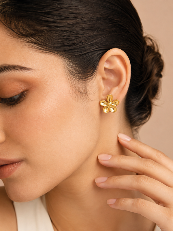 Bloom Flower 18K Gold Plated Earrings