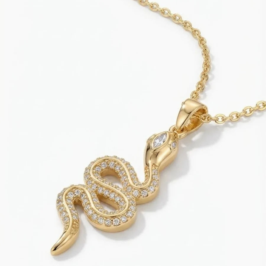 Gold Snake Spark Necklace