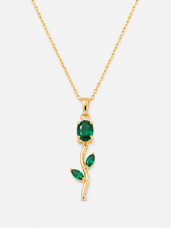 Verdelle Green 18K Gold Plated Necklace