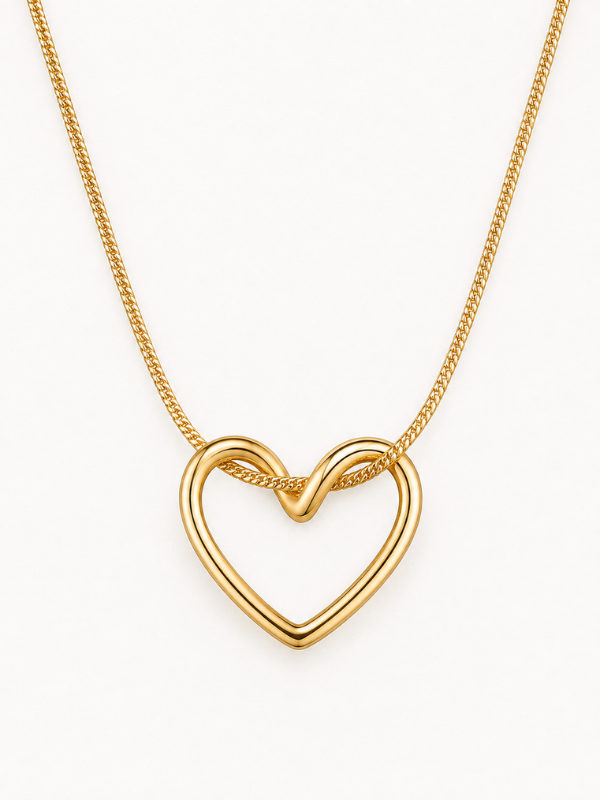 Open Heart 18K Gold Plated Necklace