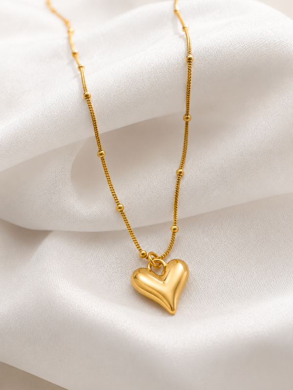 Elegant Heart 18K Gold Plated Necklace