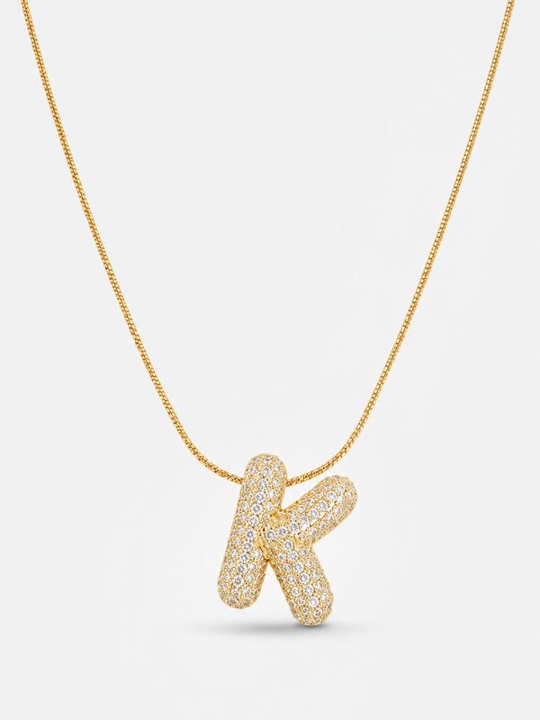 Elegant Initial k 18K Gold Plated Necklace