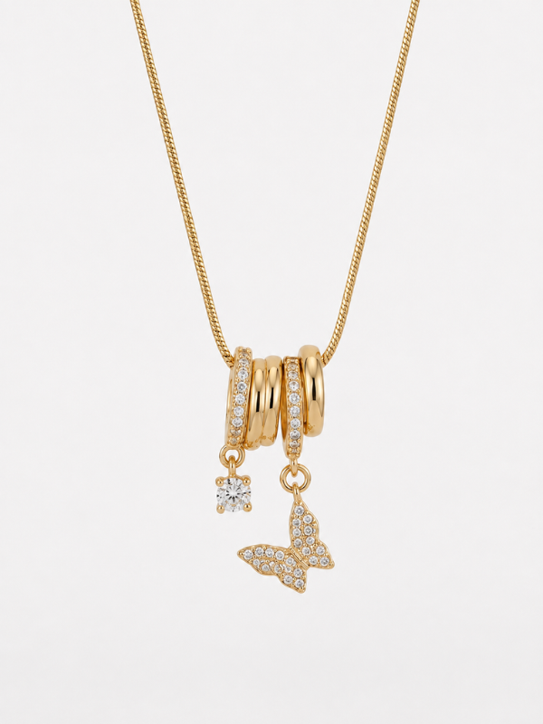 ButterFly Charm 18K Gold Plated Nacklace